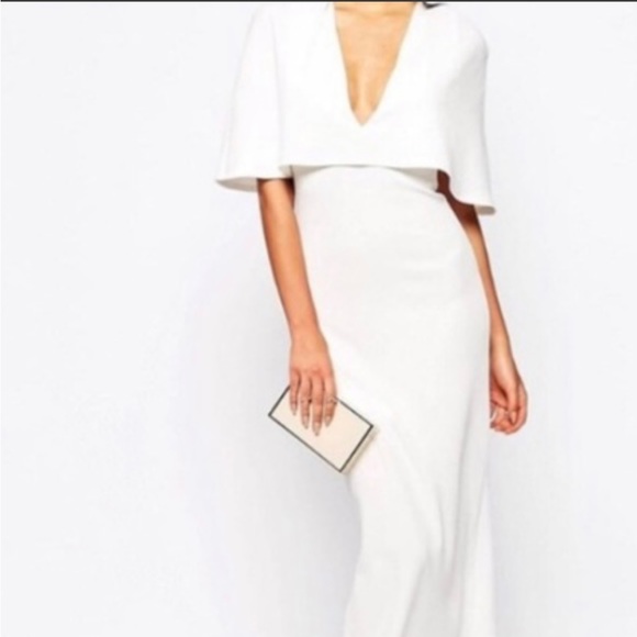 Club L White Cape Overlay White Maxi dress. New - Picture 2 of 6